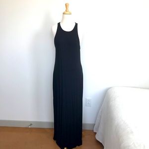 A New Day Black Ribbed Sleeveless Slit Maxi Dress